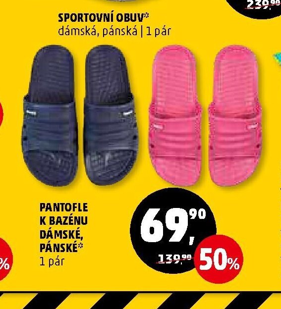 PANTOFLE K BAZÉNU DÁMSKÉ, PÁNSKÉ 1 pár