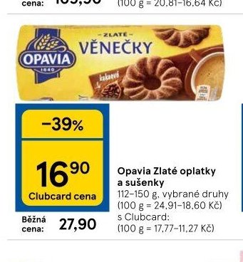 Opavia Zlaté oplatky a sušenky 112-150 g