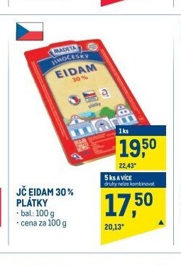 JČ Eidam 30% plátky