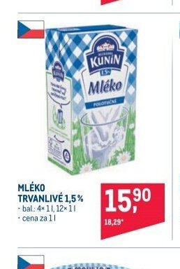 MLÉKO TRVANLIVÉ 1,5 %
