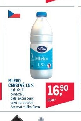 MLÉKO ČERSTVÉ 1,5 %