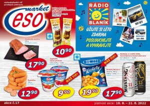 akční leták ESO MARKET 10.8.2022-21.8.2022