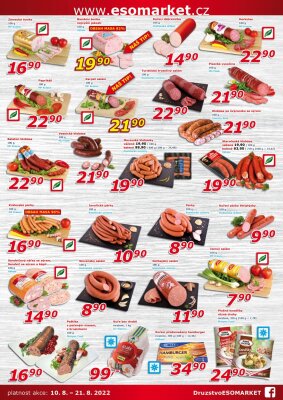 akční leták ESO MARKET 10.8.2022-21.8.2022