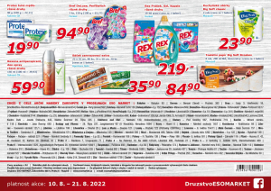 akční leták ESO MARKET 10.8.2022-21.8.2022