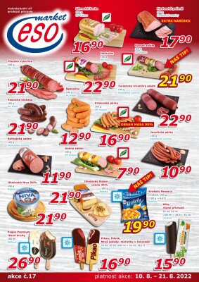 akční leták ESO MARKET 10.8.2022-21.8.2022