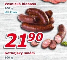 Vesnická klobása Maso Uzeniny Písek