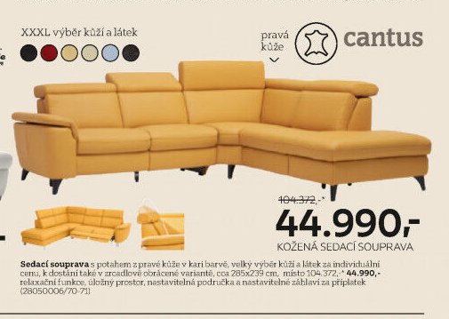 cantus Kožená sedací souprava