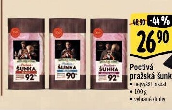 Poctivá pražská šunka nejvyšší jakosti Kostelecké uzeniny