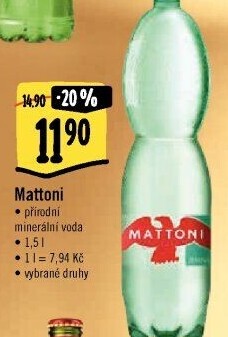 Přírodní voda Mattoni