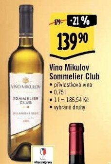 Vína Sommelier Club Víno Mikulov - přívlastková