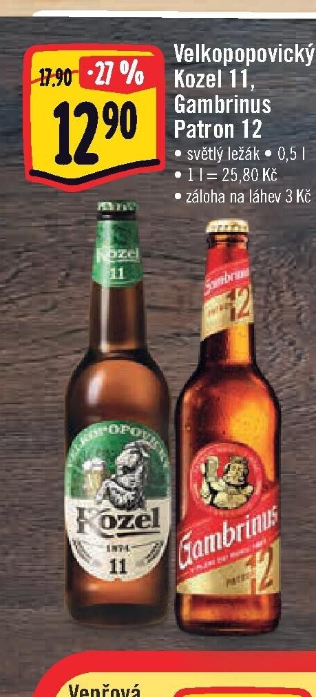 Velkopopovický Kozel 11, Gambrinus Patron 12