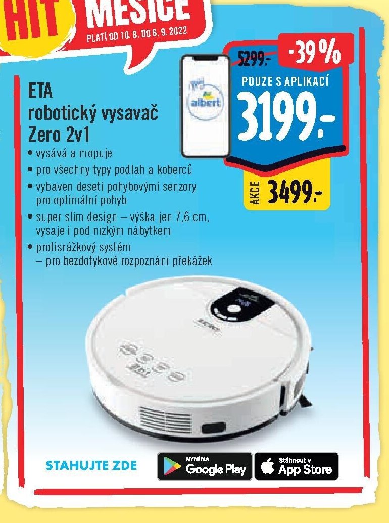 ETA robotický vysavač Zero 2v1