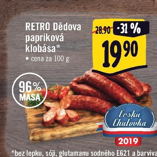 RETRO Dědova papriková klobása