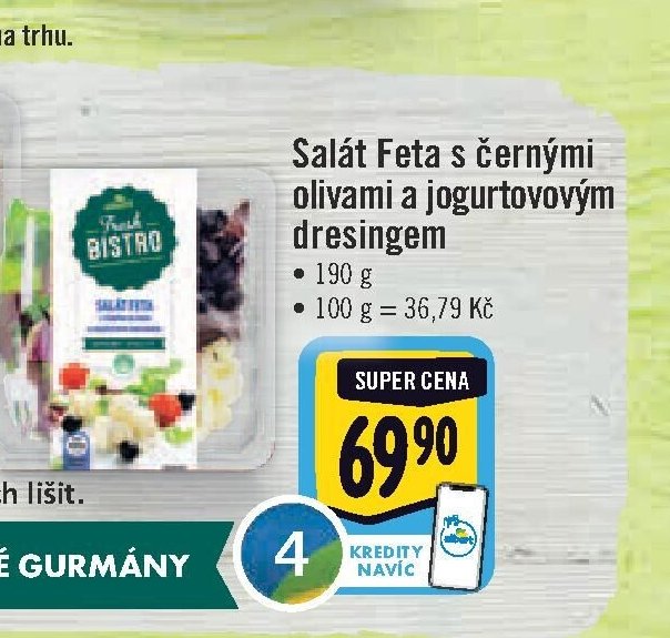 Salát Feta s černými olivami a jogurtovým dresingem