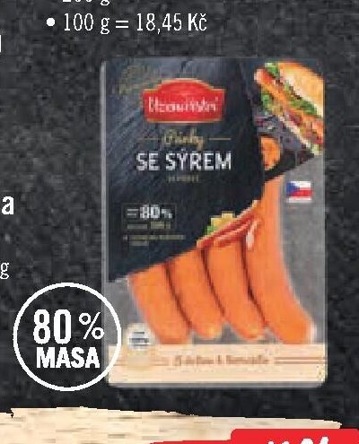 Albertovo uzenářství Premium Vepřové párky se sýrem