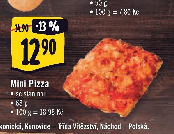Mini Pizza se slaninou