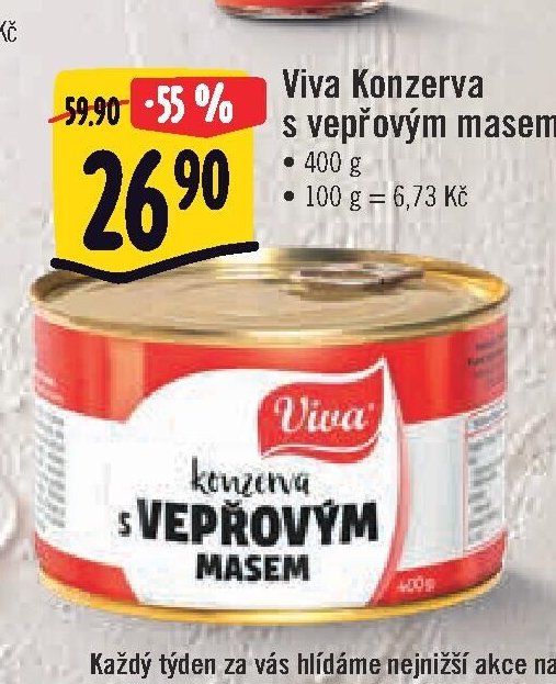 Viva Konzerva s vepřovým masem 400 g