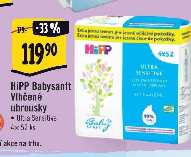 HiPP Babysanft Vlhčené ubrousky