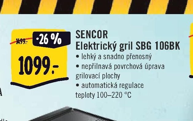 SENCOR Elektrický gril SBG 106BK
