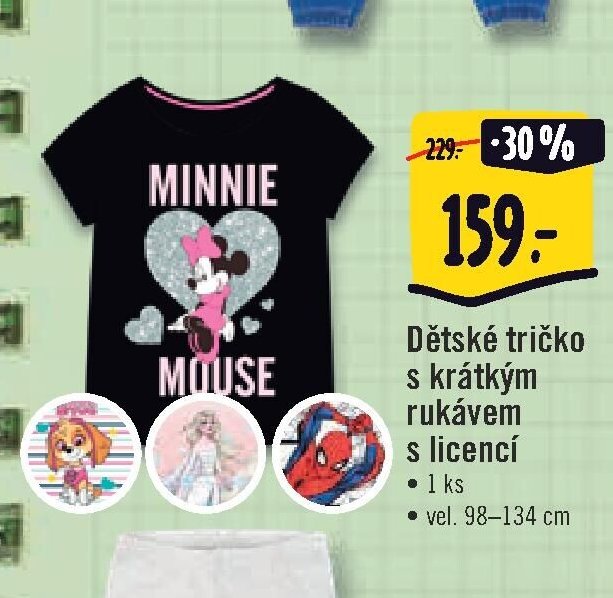Dětské tričko s krátkým rukávem s licencí