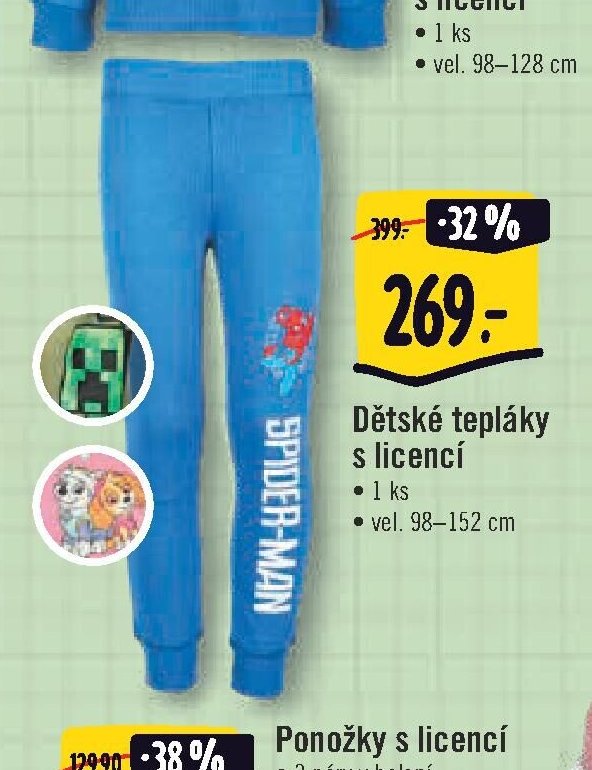 Dětské tepláky s licencí
