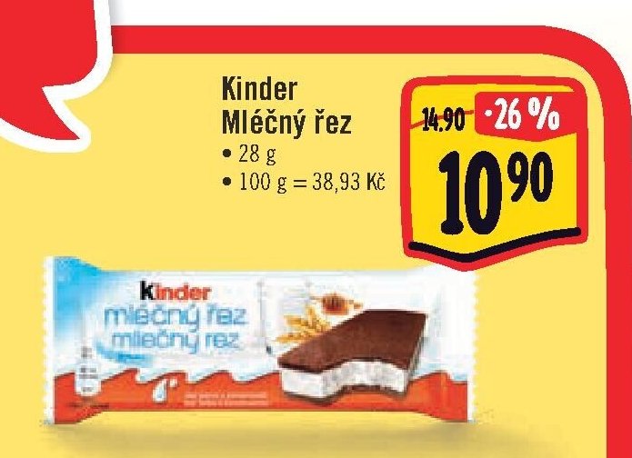 Kinder Mléčný řez