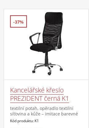 Kancelářské křeslo PREZIDENT černá K1 - IDEA nábytek akcniletaky.com