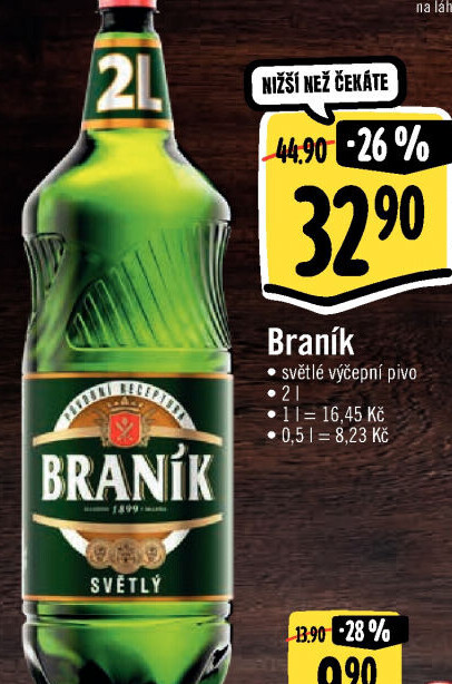 Pivo světlé výčepní 10° Braník