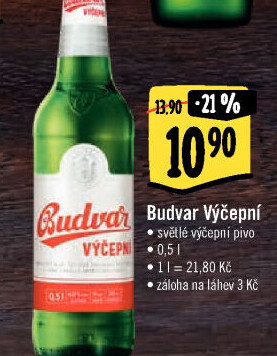 Pivo světlé výčepní Budweiser Budvar