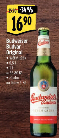 Pivo světlý ležák B: Original Budweiser Budvar