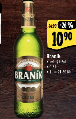 Pivo světlý ležák Braník