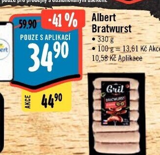 Grilovací klobása bratwurst Albert Gril