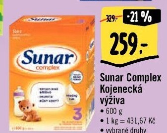 Kojenecká výživa Sunar Complex