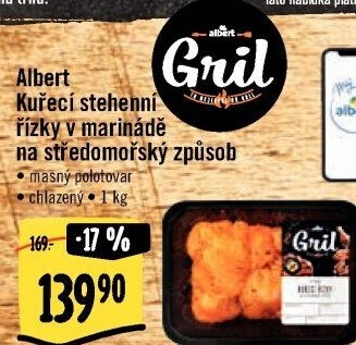 Kuřecí stehenní řízek v marinádě Středomoří Albert Gril