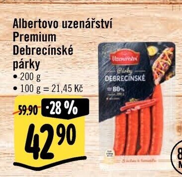 Párky debrecínské Albertovo uzenářství