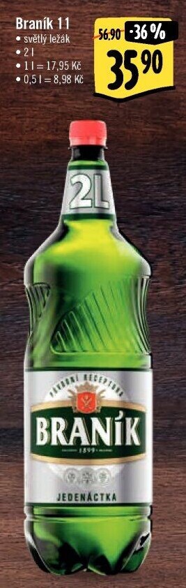 Pivo světlý ležák 11° Jedenáctka Braník