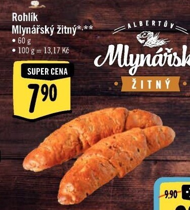 Rohlík Mlynářský žitný Albert