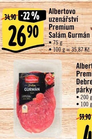 Salám Gurmán Albertovo uzenářství