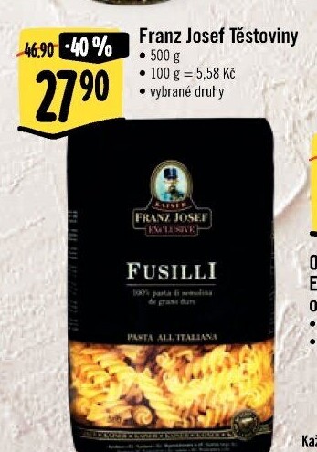 Těstoviny semolinové Exclusive Franz Josef Kaiser
