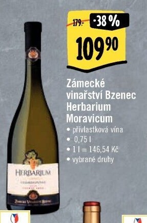 Vína Herbarium Moravicum Zámecké vinařství Bzenec - pozdní sběr