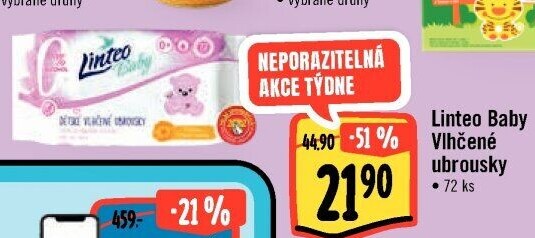 Vlhčené ubrousky dětské Linteo Baby