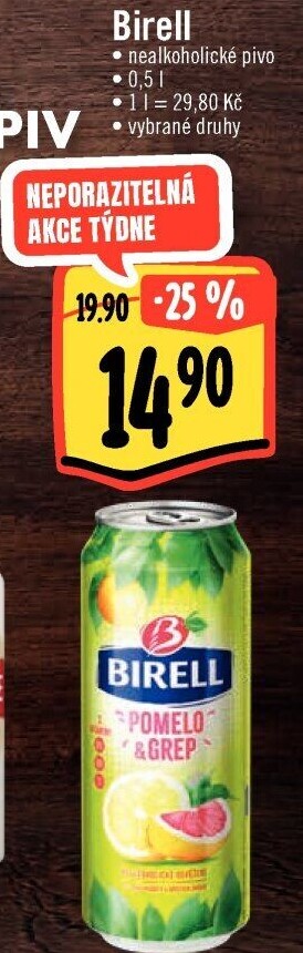 Nealkoholické pivo ochucené Birell