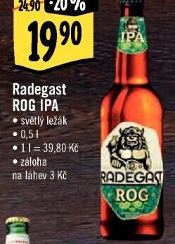 Pivo světlý výčepní speciál ROG IPA Radegast