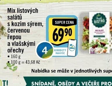 Saláts kozím sýrem, červenou řepou a vlašskými ořechy Albert Fresh Bistro