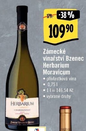 Vína Herbarium Moravicum Zámecké vinařství Bzenec - pozdní sběr