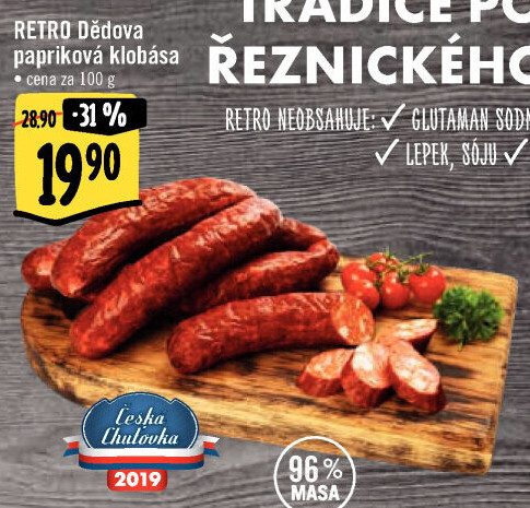 Dědova klobása papriková Albert Retro