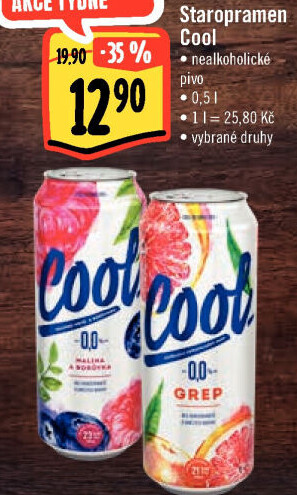 Nealkoholické pivo ochucené Staropramen Cool