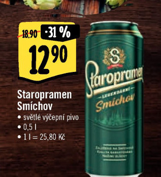 Pivo světlé výčepní 10° Smíchov Staropramen