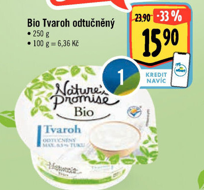 Tvaroh odtučněný bio Nature'