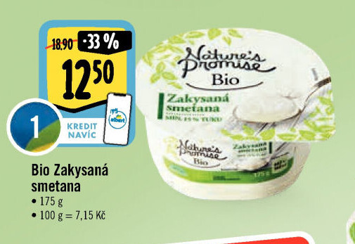 Zakysaná smetana bio Nature'